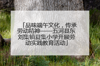品味端午文化，传承劳动精神——五河县东刘集镇夏集小学开展劳动实践教育活动