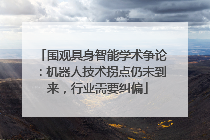 围观具身智能学术争论：机器人技术拐点仍未到来，行业需要纠偏