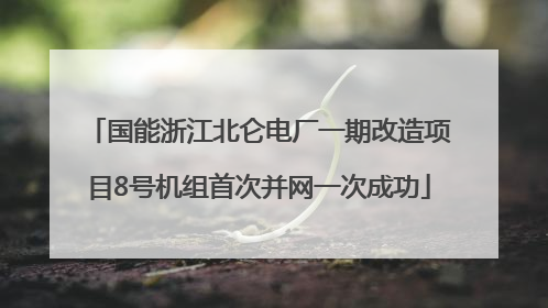 国能浙江北仑电厂一期改造项目8号机组首次并网一次成功