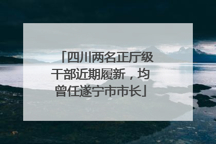 四川两名正厅级干部近期履新，均曾任遂宁市市长