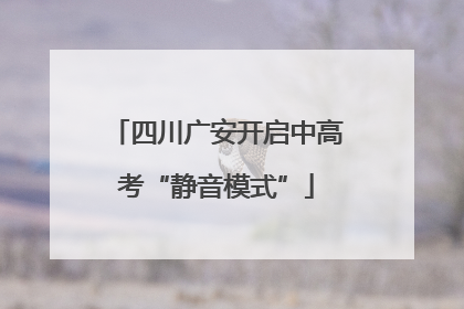 四川广安开启中高考“静音模式”