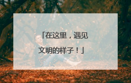 在这里，遇见文明的样子！