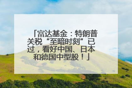 富达基金：特朗普关税“至暗时刻”已过，看好中国、日本和德国中型股！