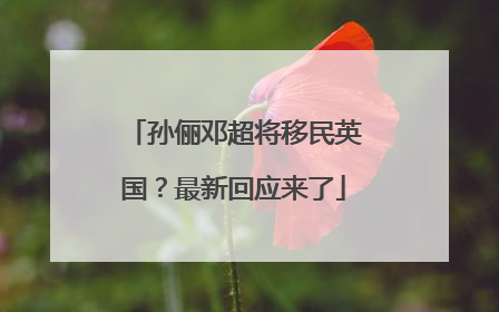 孙俪邓超将移民英国？最新回应来了