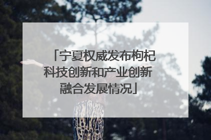 宁夏权威发布枸杞科技创新和产业创新融合发展情况