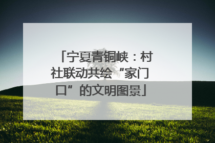 宁夏青铜峡：村社联动共绘“家门口”的文明图景