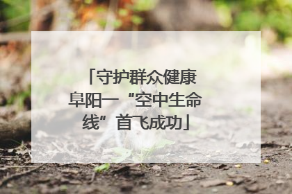 守护群众健康 阜阳一“空中生命线”首飞成功