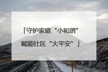 守护家庭“小和谐” 赋能社区“大平安”