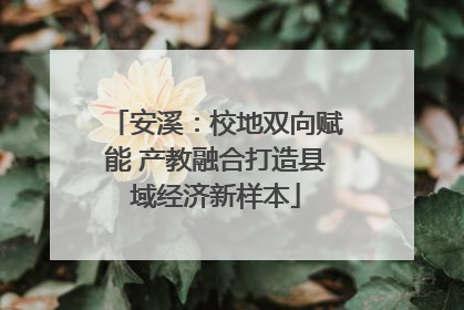 安溪：校地双向赋能 产教融合打造县域经济新样本