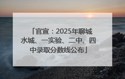 官宣：2025年聊城水城、一实验、二中、四中录取分数线公布