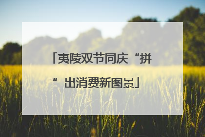 夷陵双节同庆“拼”出消费新图景