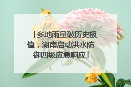 多地雨量破历史极值，湖南启动洪水防御四级应急响应