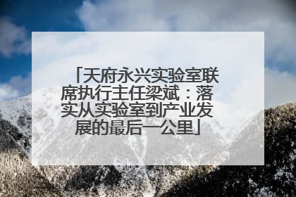 天府永兴实验室联席执行主任梁斌：落实从实验室到产业发展的最后一公里
