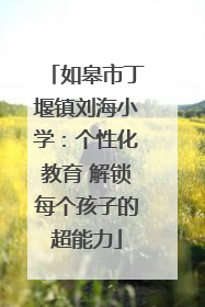 如皋市丁堰镇刘海小学：个性化教育 解锁每个孩子的超能力