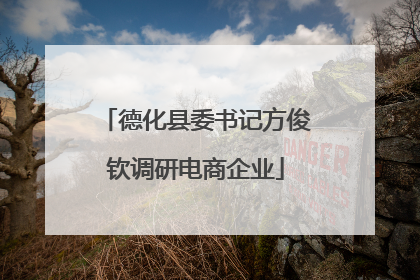 德化县委书记方俊钦调研电商企业
