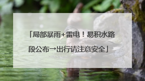 局部暴雨+雷电！易积水路段公布→出行请注意安全