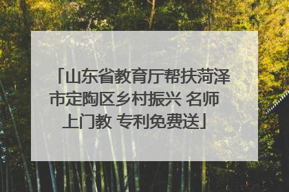 山东省教育厅帮扶菏泽市定陶区乡村振兴 名师上门教 专利免费送