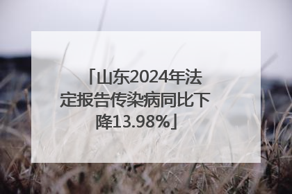 山东2024年法定报告传染病同比下降13.98%