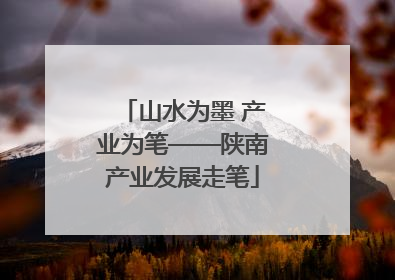 山水为墨 产业为笔——陕南产业发展走笔