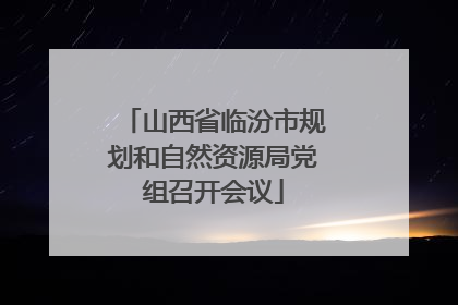 山西省临汾市规划和自然资源局党组召开会议