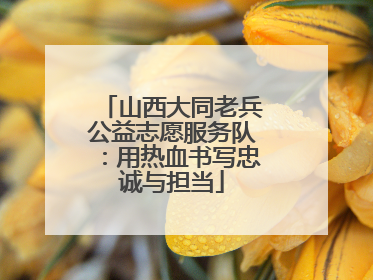 山西大同老兵公益志愿服务队：用热血书写忠诚与担当