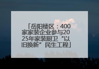 岳阳楼区：400家家装企业参与2025年家装厨卫“以旧换新”民生工程