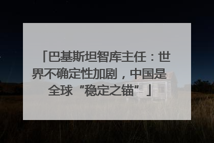 巴基斯坦智库主任：世界不确定性加剧，中国是全球“稳定之锚”