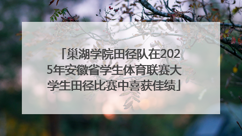 巢湖学院田径队在2025年安徽省学生体育联赛大学生田径比赛中喜获佳绩