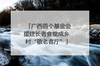 广西首个基金会援建长者食堂成乡村“敬老客厅”