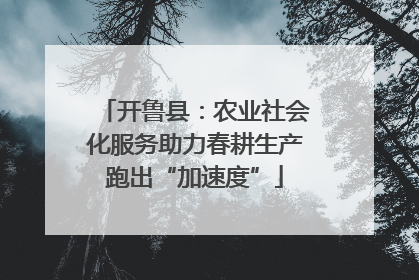 开鲁县：农业社会化服务助力春耕生产跑出“加速度”