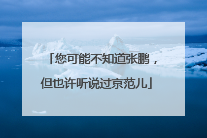 您可能不知道张鹏，但也许听说过京范儿