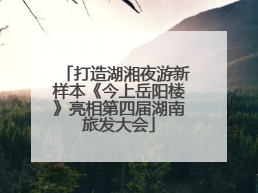 打造湖湘夜游新样本《今上岳阳楼》亮相第四届湖南旅发大会