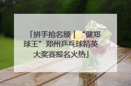 拼手抢名额｜“健郑球王”郑州乒乓球精英大奖赛报名火热