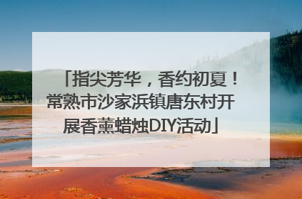指尖芳华，香约初夏！常熟市沙家浜镇唐东村开展香薰蜡烛DIY活动