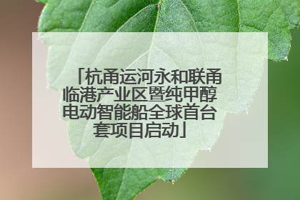 杭甬运河永和联甬临港产业区暨纯甲醇电动智能船全球首台套项目启动