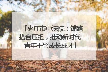 枣庄市中法院：铺路搭台压担，推动新时代青年干警成长成才