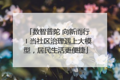 数智普陀 向新而行〡当社区治理遇上大模型，居民生活更便捷