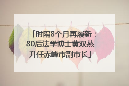 时隔8个月再履新：80后法学博士黄双燕升任赤峰市副市长