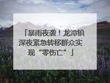 暴雨夜袭！龙潭镇深夜紧急转移群众实现“零伤亡”
