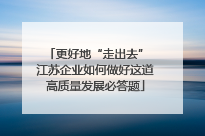 更好地“走出去” 江苏企业如何做好这道高质量发展必答题