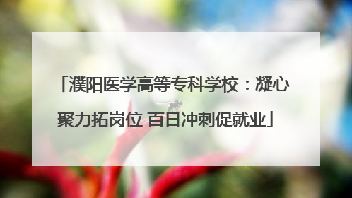 濮阳医学高等专科学校：凝心聚力拓岗位 百日冲刺促就业