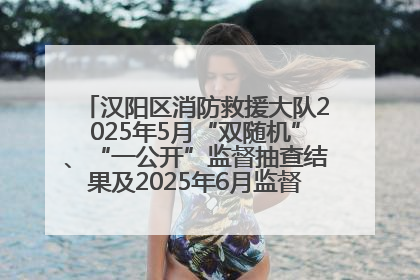 汉阳区消防救援大队2025年5月“双随机”、“一公开”监督抽查结果及2025年6月监督抽查任务公示