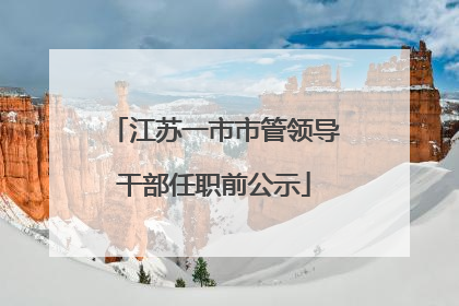 江苏一市市管领导干部任职前公示