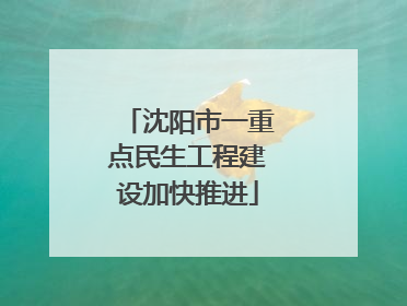 沈阳市一重点民生工程建设加快推进