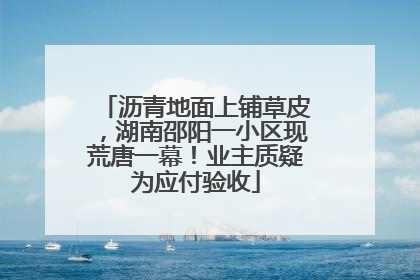 沥青地面上铺草皮，湖南邵阳一小区现荒唐一幕！业主质疑为应付验收