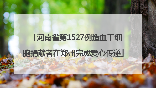 河南省第1527例造血干细胞捐献者在郑州完成爱心传递