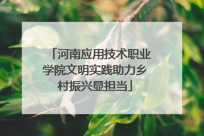 河南应用技术职业学院文明实践助力乡村振兴显担当
