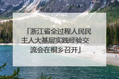 浙江省全过程人民民主人大基层实践经验交流会在桐乡召开