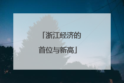 浙江经济的首位与新高