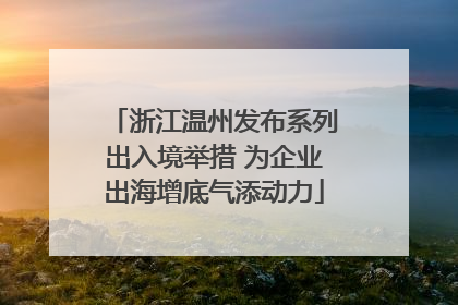 浙江温州发布系列出入境举措 为企业出海增底气添动力